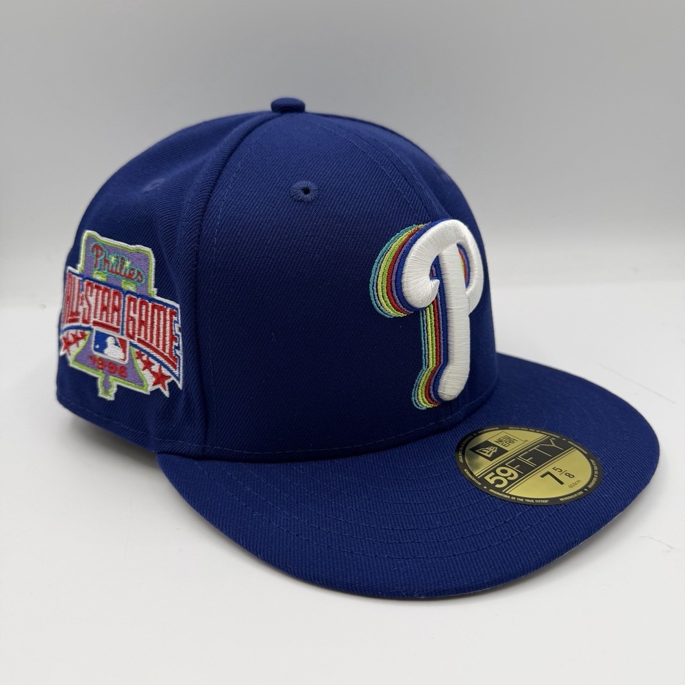 New Era 59Fifty Philadelphia Phillies Hat Cap 7 5/8 Blue 1996 All Star Game MLB